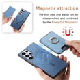 thumbnail image 2 of Allytech Samsung Galaxy S24 Ultra Case, Detachable Magnetic Wallet Case with Card Holder & Ring Stand, Support Car Mount, Premium PU Leather Shockproof Durable Protective Slim Case Cover - Blue, 2 of 11