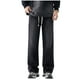 thumbnail image 1 of Pantalones largos de moda para hombre, casuales, de color sólido, con bolsillos y cremallera, cintura elástica, de poliéster., 1 of 5
