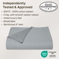 thumbnail image 4 of 100% Natural Cotton Flat Sheet Only - 600 Thread Count, Soft and Crisp, Breathable, Top Sheet Only, Premium Sateen Weave - Light Grey, King Size, 4 of 10