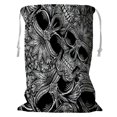 thumbnail image 1 of EREHome Black and White Tattoo Skull Storage Basket Laundry Bag with Drawstring 24x32 Inch, 1 of 2