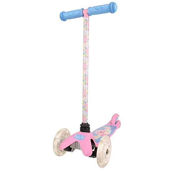 Peppa Cochon Auto Équilibrage Kick Scooter avec des Roues Légères, Pont Extra Large, Plate-Forme 3 Roues, Frein Activé au Pied, Limite de 75 lbs, les Enfants et les Tout-Petits Filles Ou Garçons, pour les 3 Ans et Plus (AST483084-BLU-STK-1