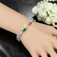 thumbnail image 4 of Mutil Blue Green Red Color Cubic Zirconia Wide Bracelets Bangles for Women Party, 4 of 9