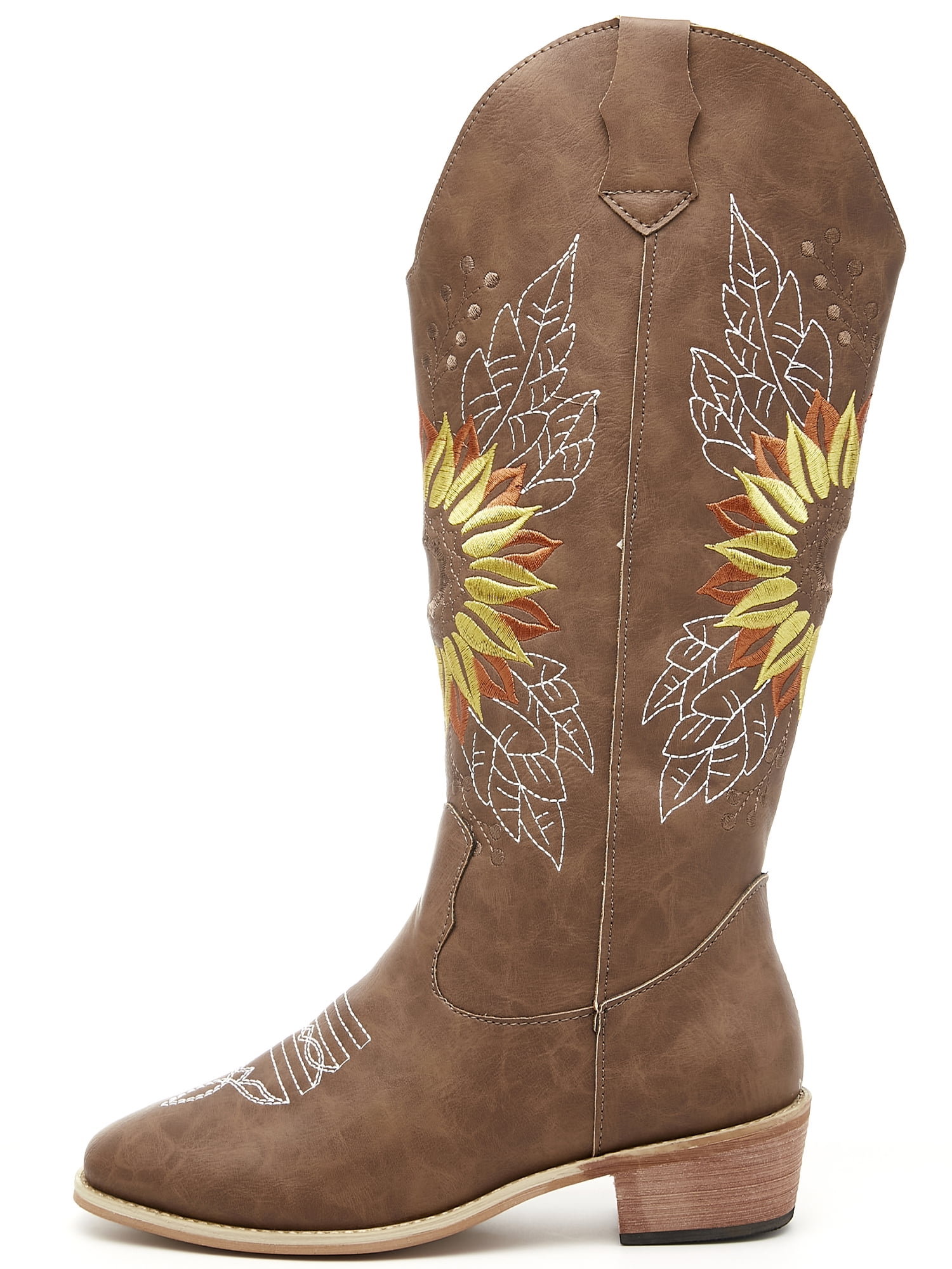 Crocowalk Ladies Wide Calf Western Cowgirl Cowboy Boots - Walmart