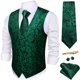 thumbnail image 1 of Conjunto de chaleco y corbata Barry.Wang de seda verde esmeralda para hombre, 1 of 5