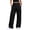 ❧094-Black, variant on Xuyuer Women's Spring Summer Solid Color Button Elastic Waist Cotton Linen Versatile Straight Leg Blazer Casual Pants