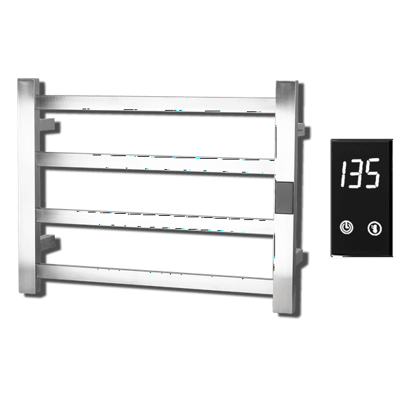 Topdattion Electric Towel Warmer | Super Thin | Hardwired or Plug-in | 4 Bar Brushed