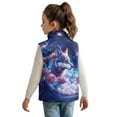 thumbnail image 3 of Pzuqiu Galaxy Wolf Girl Outerwear Vest Size 11-12 Lightweight Zipper Winter Sleeveless Jacket with Pockets Fleece Soft Warm Sleeveless Jacket for Spring Fall Outfits for Girls, 3 of 7