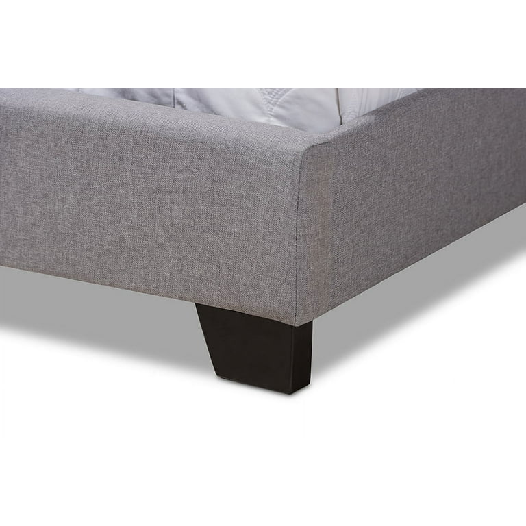 Baxton Studio Alesha Modern and Contemporary Grey Fabric Upholstered King Size Bed