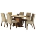 thumbnail image 1 of Conjunto Comedor Mesa Cristal 6 Sillas Stéfani Madesa - Marrón/Crema/Imperial Madesa Rectangular, 1 of 10