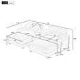 thumbnail image 2 of Newboti Furniture 111" Sectional Sofa Chenille Upholstered Sofa with Two Removable Ottoman, Two USB Ports, Two Cup Holders and Large Storage Box for Living Room, Beige BN.6099, 2 of 16