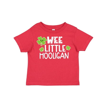 

Inktastic St. Patrick s Day Wee Little Hooligan with Green Clovers Gift Toddler Boy or Toddler Girl T-Shirt
