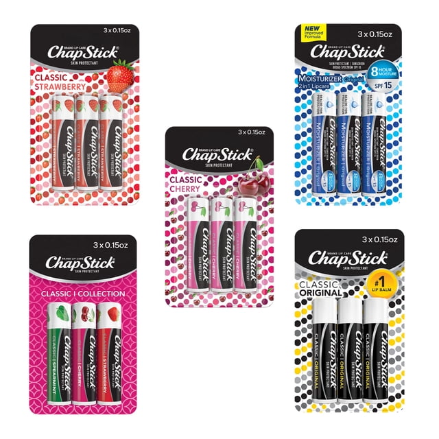 Bálsamo labial ChapStick Classic Collection con sabor a 15 ml x 5 paquetes