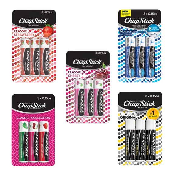 Bálsamo labial ChapStick Classic Collection con sabor a 15 ml x 5 paquetes