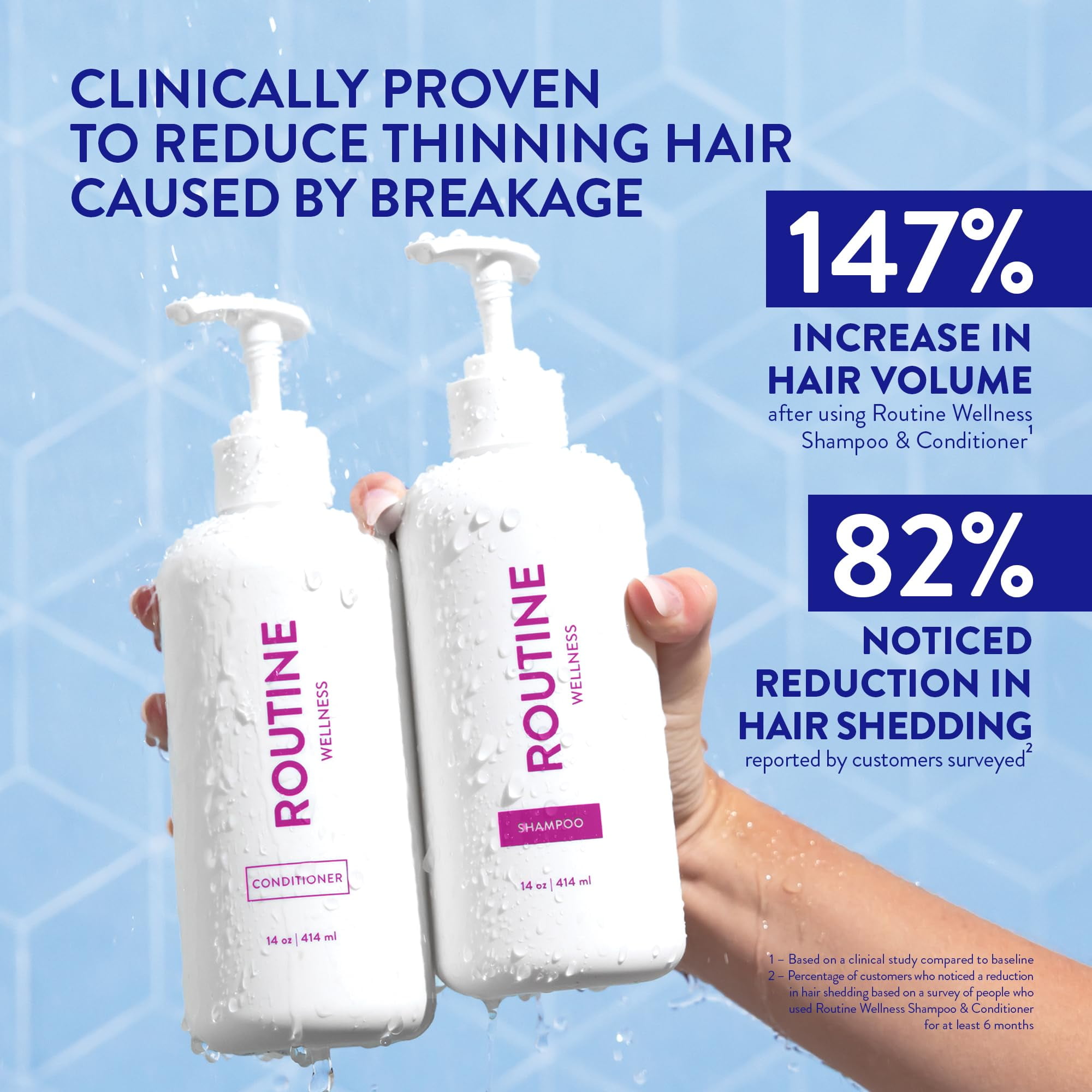 Routine Wellness Shampoo & Conditioner Set - Strengthening & Volumizing for Thinning Hair - Promotes Full, Voluminous, Healthy Hair - Coconut & Vanilla Set