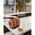 thumbnail image 3 of Black Orange Girls Boho Small Toaster Cover 2 Slice, Kitchen Appliance Covers, Vintage Ethnic Abstract Art Toaster Oven Cover with Loop, Bread Machine Cover Polyester Dust Cover Protection, 3 of 4