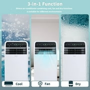 Shinco 7800BTU SACC(12,000 BTU ASHRAE) 3 in 1 Portable Air Conditioner, Air Cooler with Remote Control / Window Kit