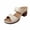 Beige, variant on Women's Block Heels Sandals Two Strap Flatform Open Toe Slip On Mules Sandals, White Size 6