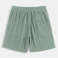 thumbnail image 3 of Men's Jacquard Casual Shorts Daily Comfort Lightweight Summer Short Trousers Green M, 3 of 4