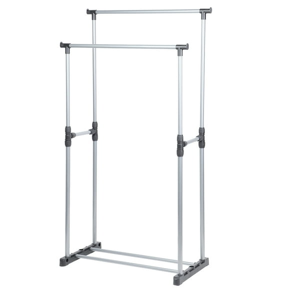 Stainless Steel Wear Resistant Drying Rack Clothes Hanging Rack, Double Rod Clothes Hanger, for Home Hotel