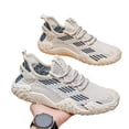 thumbnail image 3 of Willtoo Men's Breathable Knit Sneakers Lightweight Lace Up Non Slip Bumpy Sole Comfortable Casual Athletic Shoes for Training Walking Outdoor Activities, 3 of 4