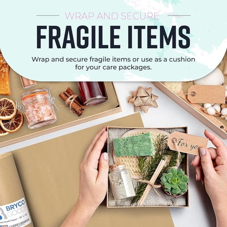 Bryco Goods 36 Inch x 200 Feet - Large Brown Kraft Paper Roll - Made in USA - Ideal for Gift Wrapping, Packing, Shipping, Wall Art, Crafts, Bulletin Boards, Floor Cover or Table Runner