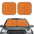 thumbnail image 6 of Lsque Orange Glitter 2 PCS Windshield Sun Shade | CarFoldable Window Covers | Car Accessories Reflect UV for Universal Cars SUV Truck | Large, 6 of 7