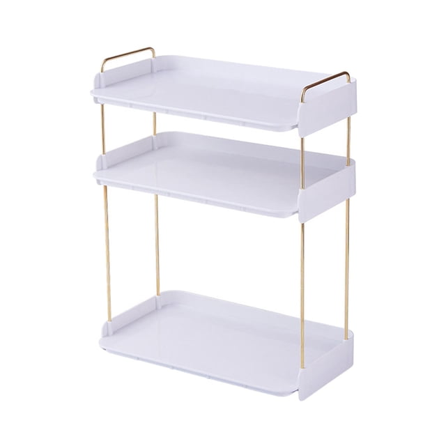 Contenedor de almacenamiento de encimera, soporte sólido duradero, estante para especias, estante de pie para 3 capas de blanco