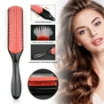 thumbnail image 2 of 9-Rows Detangling Hair Brush Denman Detangler Hairbrush Scalp Massager Straight Curly Wet Hair Comb Styling Tools Accessories, 2 of 7