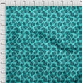 thumbnail image 4 of oneOone Tissu Polyester Spandex Vert Turquoise Motif Feuille Tropicale Tissu Imprimé au Mètre 56 Pouces de Large, 4 of 5