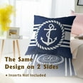 thumbnail image 6 of Navy Blue and White Anchors Pillowcovers Ocean Summer Throw Pillow Covers Coastal Nautical Cushion Case for Sofa Home Decor Bedroom Living Room Outdoor 18 x 18 Inches Set of 2 Beach Theme Pillow Cover, 6 of 6