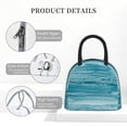thumbnail image 4 of Haiem Teal Turquoise Fluid Stripes Printed Lunch Bag Women, Lunch Box Lunch Bag for Women, Small Leakproof Cute Lunch Tote Large Capacity Reusable Insulated Cooler Lunch Container, 4 of 6