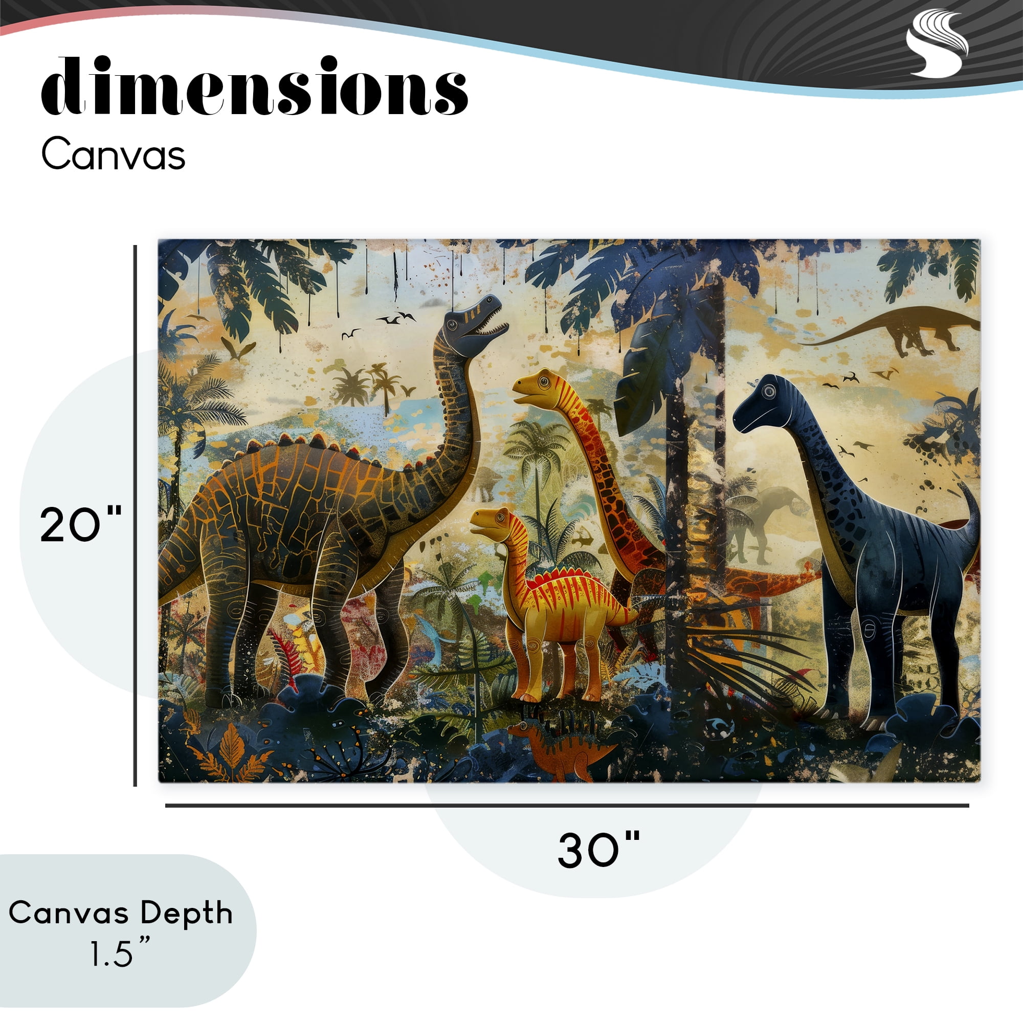Stupell Industries Jurassic Journey in Nature Canvas Wall Art, design by Lazar Studio