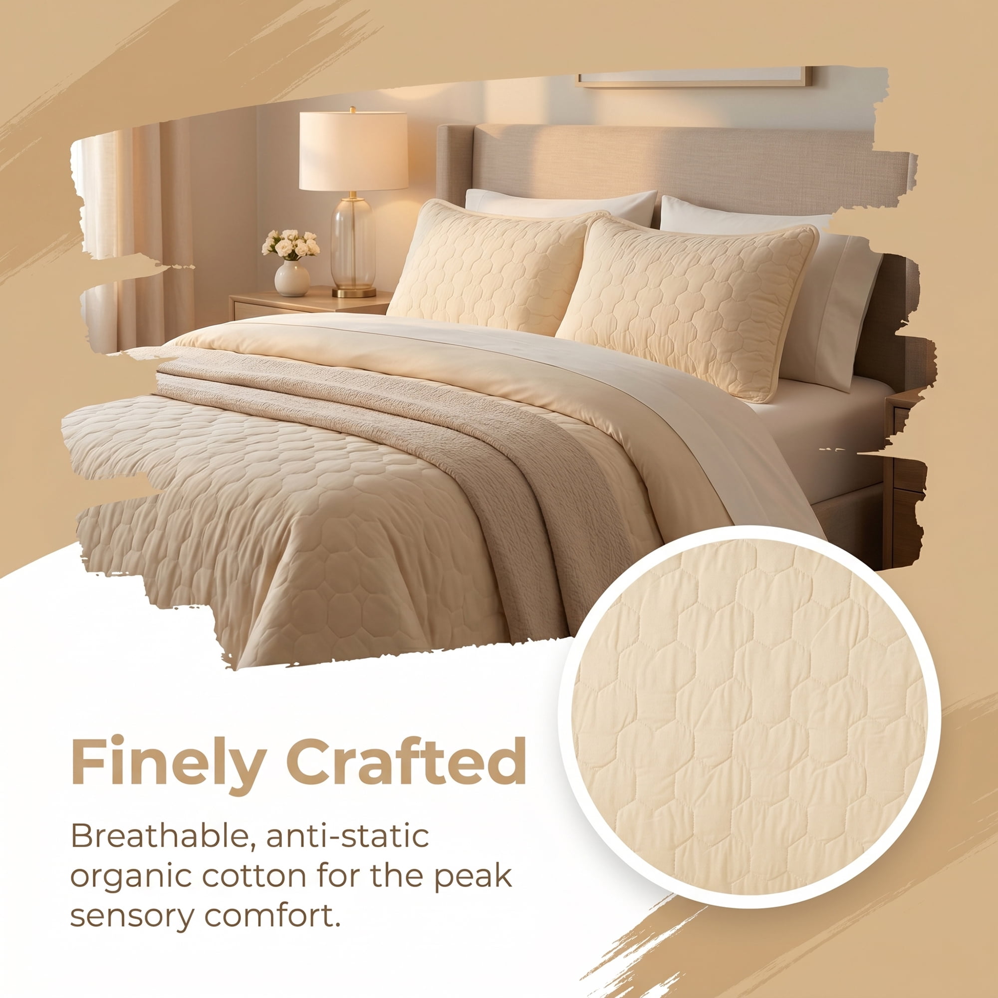 Unique Bargains Pillow Protectors Breathable Hypoallergenic Polyester Covers Light Yellow