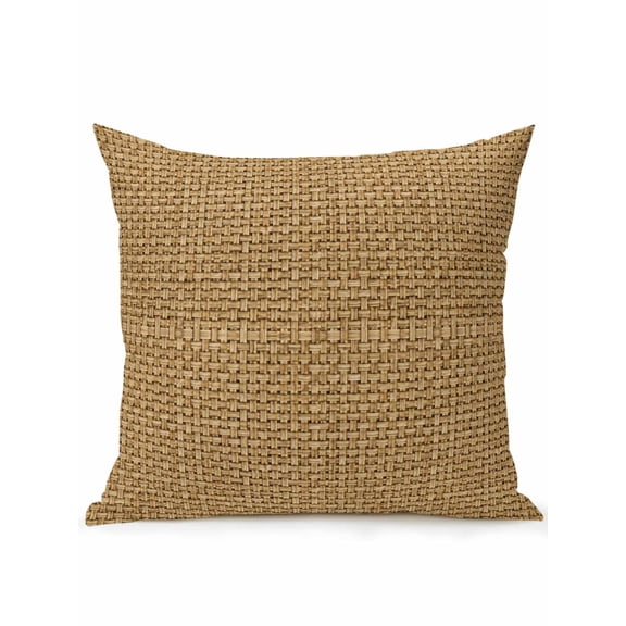 Outdoor Pillows Waterproof, Farmhouse Bedding Throw Pillows with Insert for Couch Sofa Bed, Country Chic Plaid Gingham Burlap Texture 16x16 Inch Pillowcases Decorative Camping Patio Pillow Set of 1