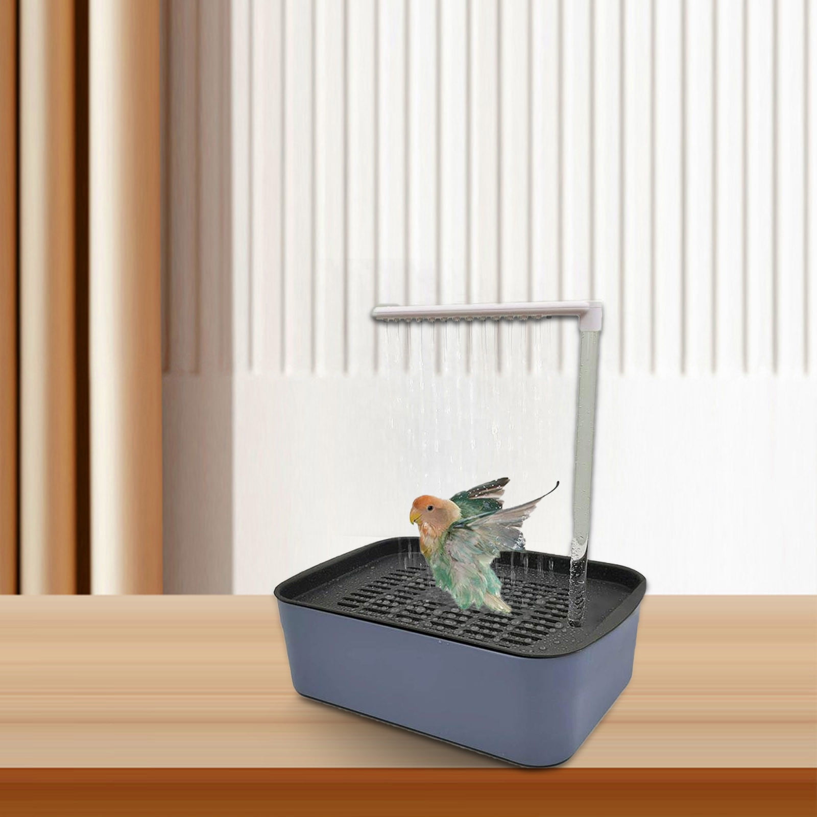Automatic Bird Bath Circulating Water Feeder Shower Cage Accessories for Parrots African Grey Pet Birds Easy Clean Durable