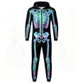 thumbnail image 5 of Gunia Halloween Kids Boys Girls Skeleton Onesie Zip Romper Outdoor Role Play Jumpsuit Outfits Black 9-10 Years, 5 of 6