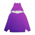 thumbnail image 4 of GiLiling Teen Girls Cute Cat Ear Hooded Sweatshirt Solid Color Long Sleeve Hoodie Pocket Toddler Fall Winter Pullover Kids (PP1, 5-6 Years), 4 of 4