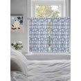 thumbnail image 4 of Light Blue White Leaves Kitchen Curtains 54 Inches length, Spring Pastoral Rustic Botanical Window Treatment Curtain Drapes, Decorative Window Curtains for Bedroom Cafe, 52"x54", 2 Panels, 4 of 7