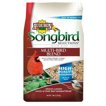 1022680 Multi-Bird Seed Blend Wild Bird Food Bag, 5-Pound, Reliable, basic seed blend to attract desirable birds to your yard throughout the year By Songbird (Best Bird Seed To Attract Cardinals)