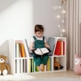 thumbnail image 4 of HOMCOM 6-Cubby Bookcase Bookshelf with Cushion Reading Nook, Grey, 4 of 10
