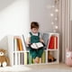 HOMCOM 6-Cubby Kids Bookcase with Cushion Reading Nook Corner Bookcase - image 4 of 9