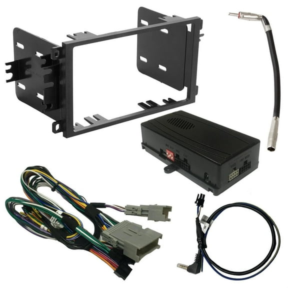 Crux OnStar Radio Replacement interface w/ SWC Retention video switcher & D. Din Dash Kit - GM Clas