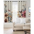 thumbnail image 2 of Retro Floral Spring Blackout Curtains for Bedroom/Living Room, Thermal Insulated Kitchen Curtains, Butterfly Summer Botanical Grommet Darkening Window Treatment Drapes 42"x63"x2, 2 of 8