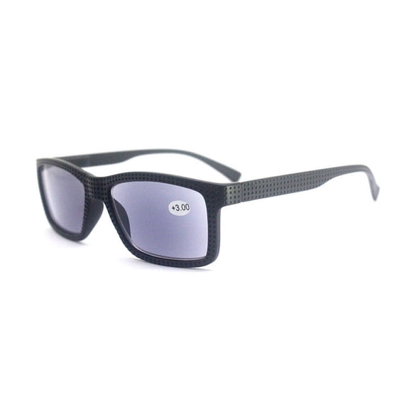 Black Rectangular Reading Glasses Spring Hinge Readers Gradient Gray for men and women Plastic Business Sunglasses UV Presbyopic Glasses 1.00