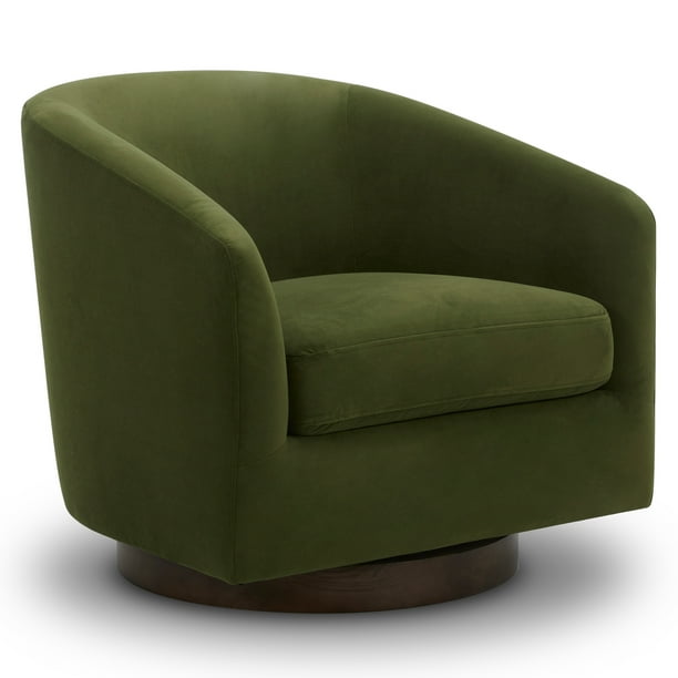 CHITA Swivel Accent Chair Velvet, Round Barrel Arm Chair Living Room