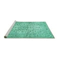 thumbnail image 2 of Ahgly Company Machine Washable Indoor Round Persian Turquoise Blue Traditional Area Rugs, 4' Round, 2 of 4