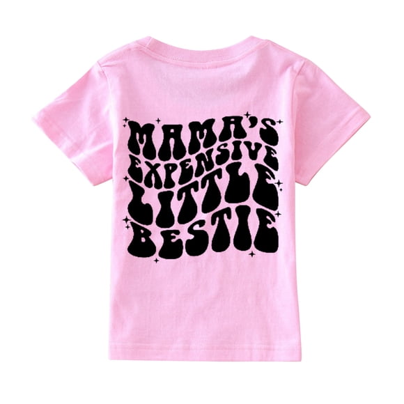 Product Girls Tops Tees & Shirts for Toddlers – Mama's Little Short Sleeve Letter Print Tee Cute Fashion Shirt for Kids
