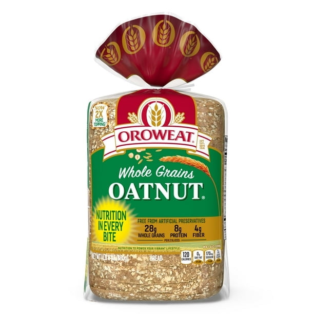 Oroweat Oatnut Bread, 24 oz, Multigrain Bread, Bag (Pack of 3)