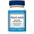 thumbnail image 1 of Suplemento de ácido fólico The Vitamin Shoppe, 800 mcg, 100 cápsulas, 1 of 6