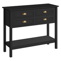 4-Drawer Console Table, Entry Table with Classified Drawers and Shelf, Sofa Table Narrow Long for Living Room, 39.5x14x32 inch, Black